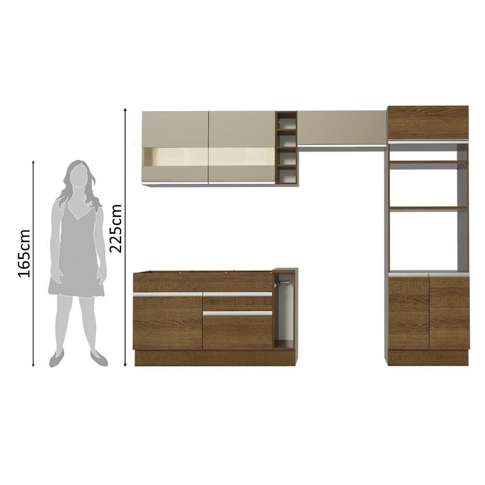 Cozinha Completa Cristal com Armário e Balcão (sem Tampo E Pia) Madesa - 4