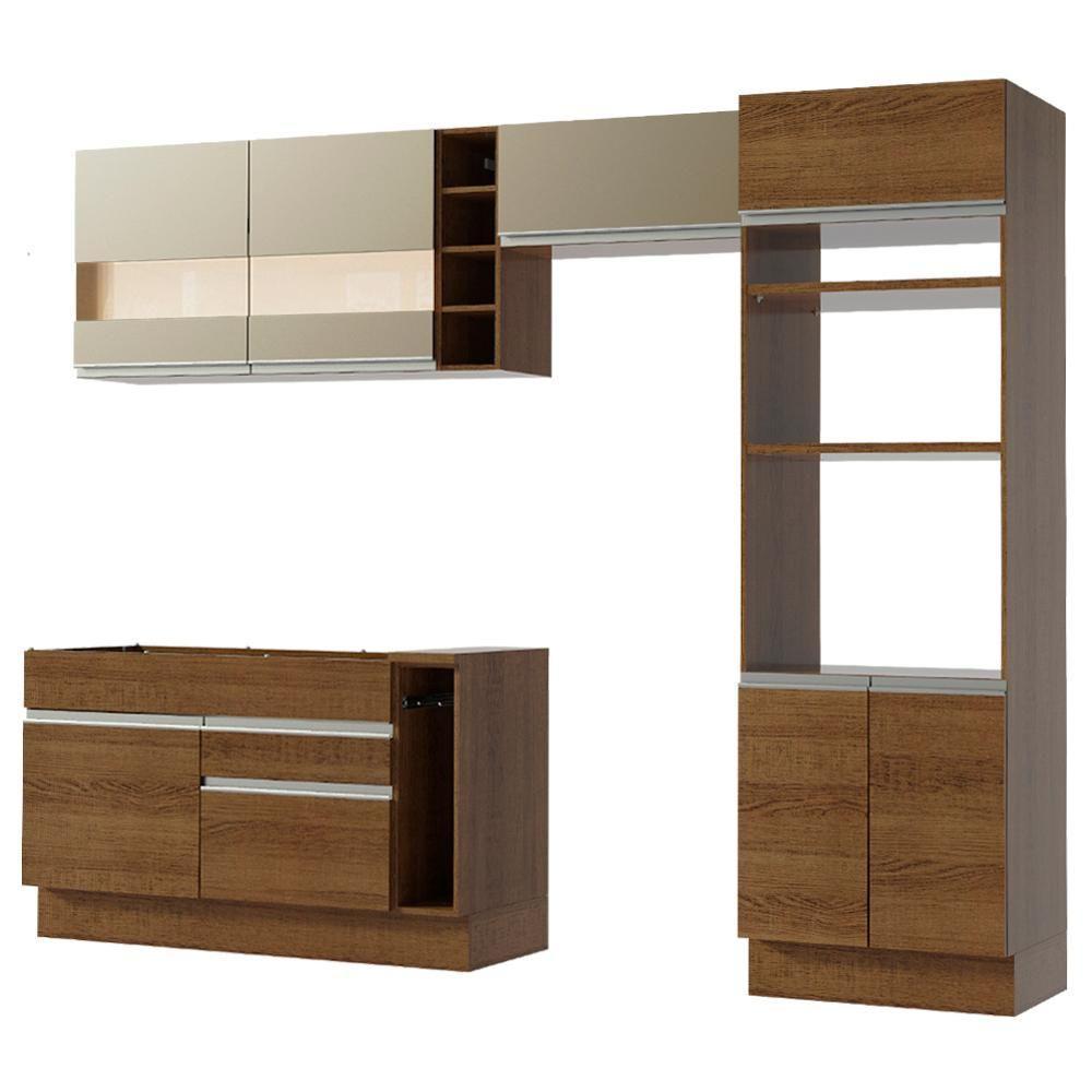 Cozinha Completa Cristal com Armário e Balcão (sem Tampo E Pia) Madesa - 8