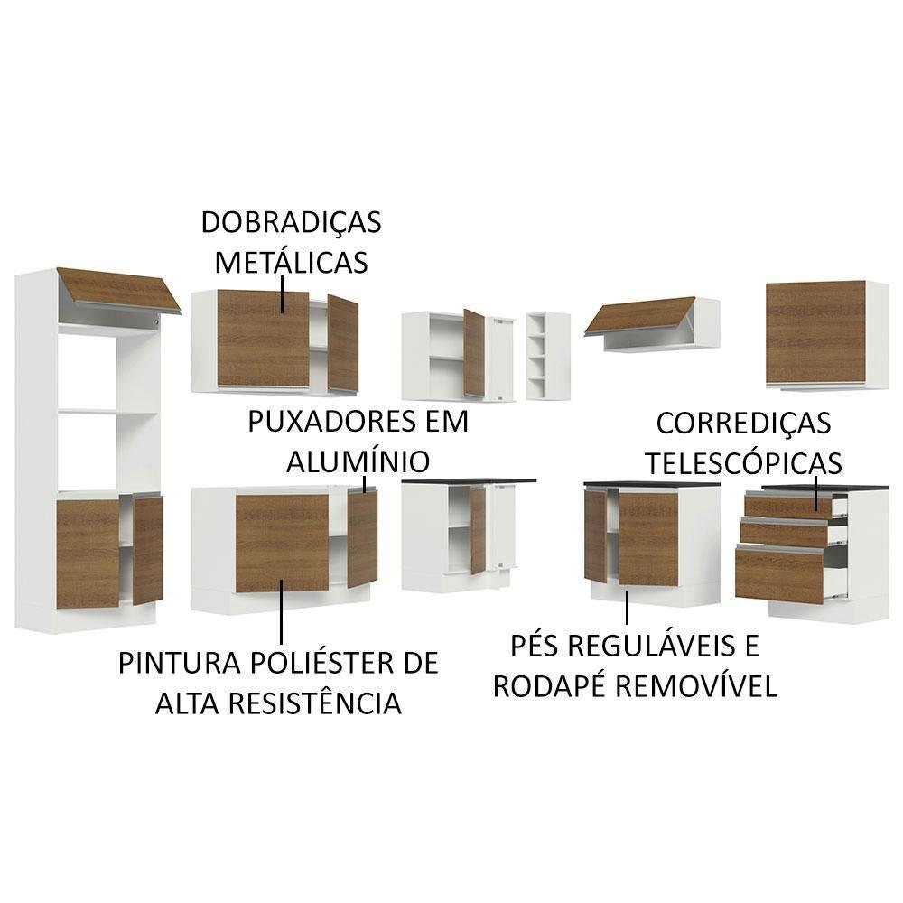 Cozinha Completa 479003 Armário E Balcão Branco/Rustic - 8