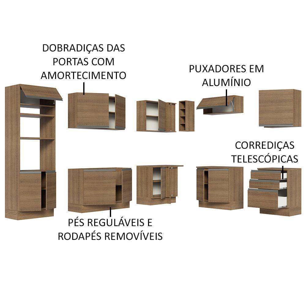 Cozinha Completa 479001 Com Armário E Balcão RusticRustic - 8