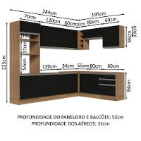 Cozinha Completa 479001 Com Armário E Balcão Rustic/Preto - 9