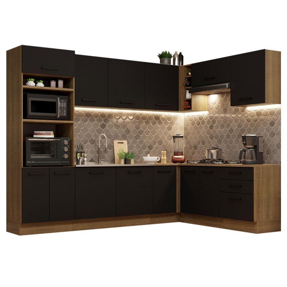 Cozinha Completa 479001 Com Armário E Balcão Rustic/Preto - 10