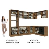 Cozinha Completa 479001 Com Armário E Balcão Rustic/Preto - 7