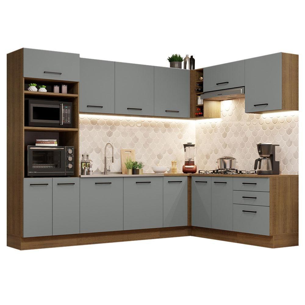 Cozinha Completa 479001 Com Armário E Balcão Rustic/Cinza - 10