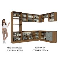 Cozinha Completa 479001 Com Armário E Balcão Rustic/Cinza - 7