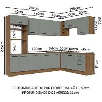 Cozinha Completa 479001 Com Armário E Balcão Rustic/Cinza - 9