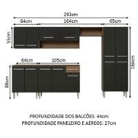Cozinha Completa Com Armário E Balcão Rustic/Preto - 7
