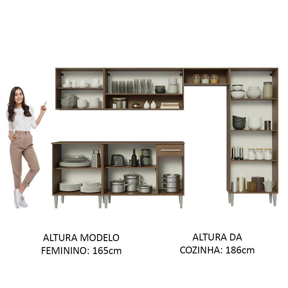 Cozinha Completa Com Armário E Balcão RusticRustic - 8