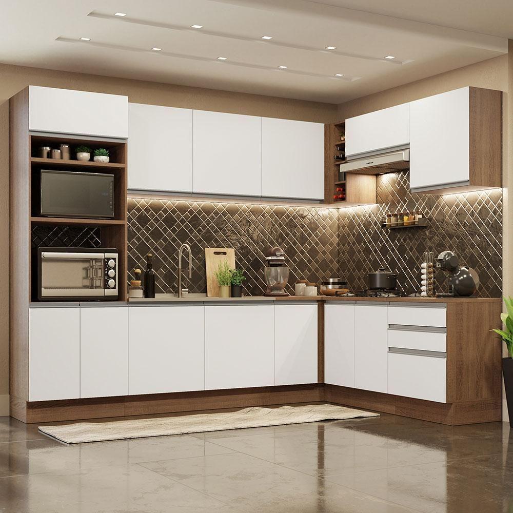 Cozinha Completa 479001 Com Armário E Balcão Rustic/Branco - 1