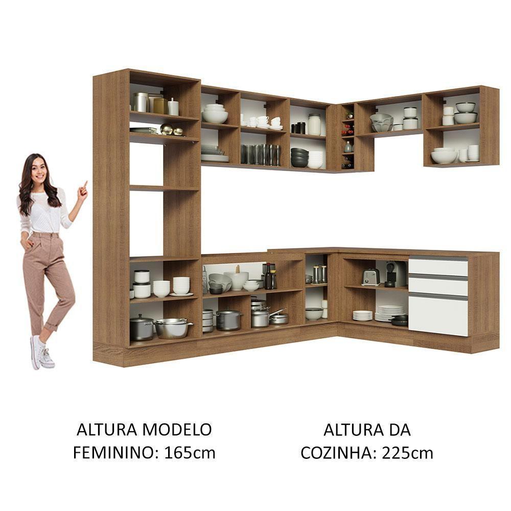 Cozinha Completa 479001 Com Armário E Balcão Rustic/Branco - 7