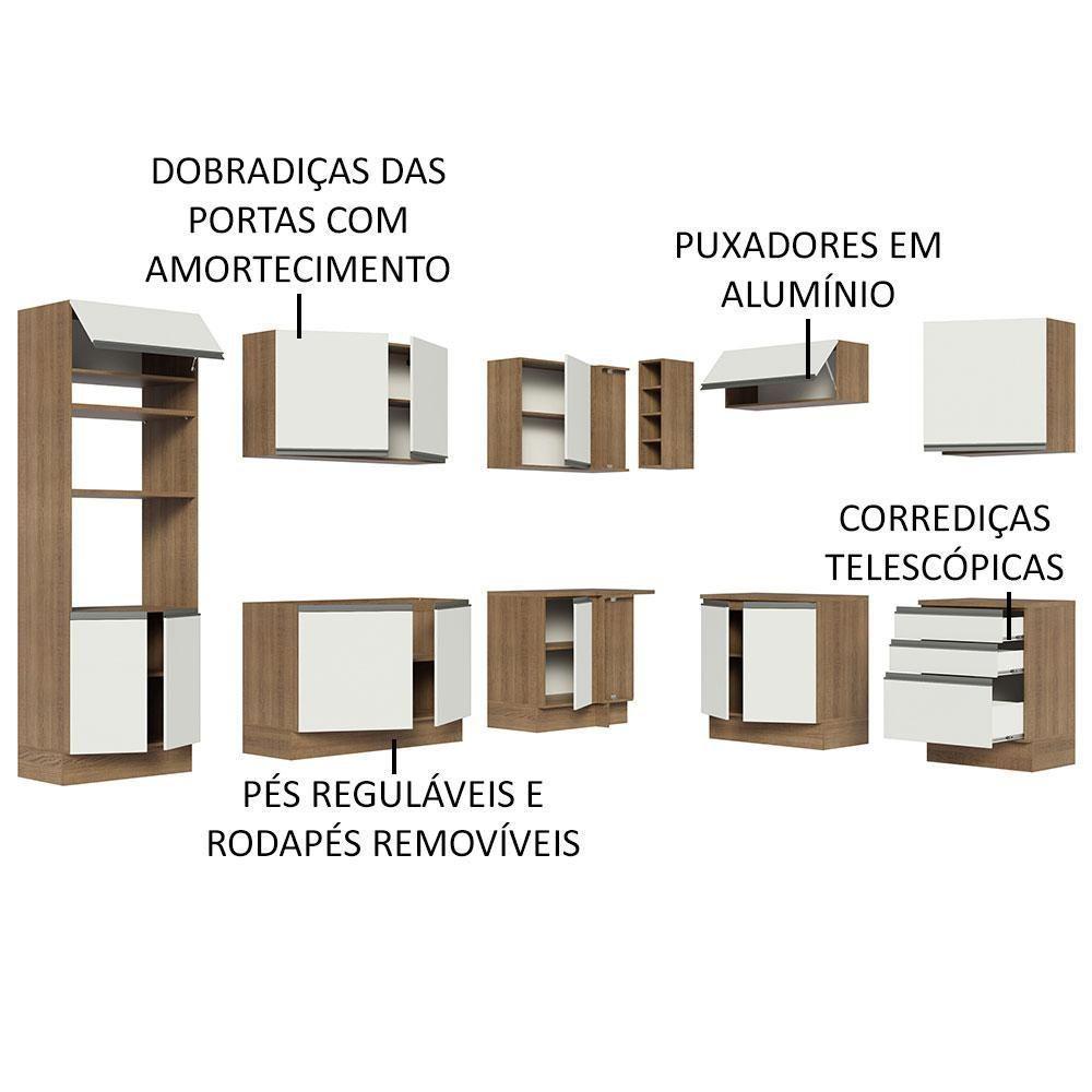 Cozinha Completa 479001 Com Armário E Balcão Rustic/Branco - 8