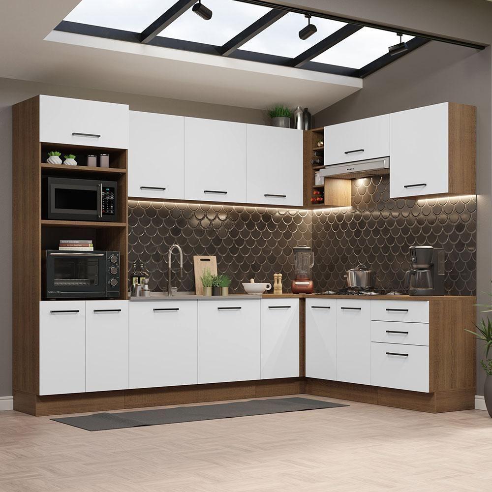 Cozinha Completa 479001 Com Armário E Balcão Rustic/Branco - 1