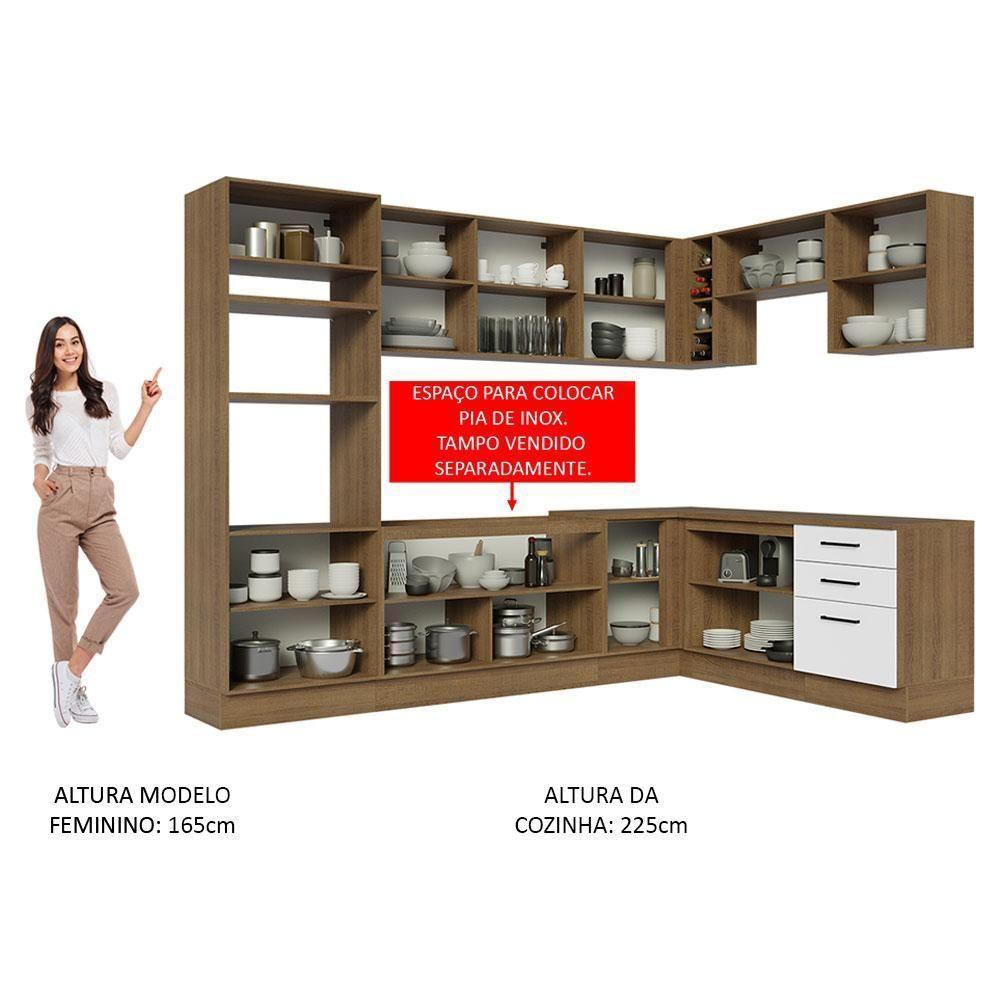 Cozinha Completa 479001 Com Armário E Balcão Rustic/Branco - 7