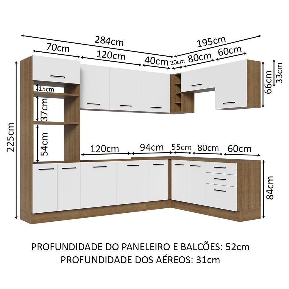 Cozinha Completa 479001 Com Armário E Balcão Rustic/Branco - 9
