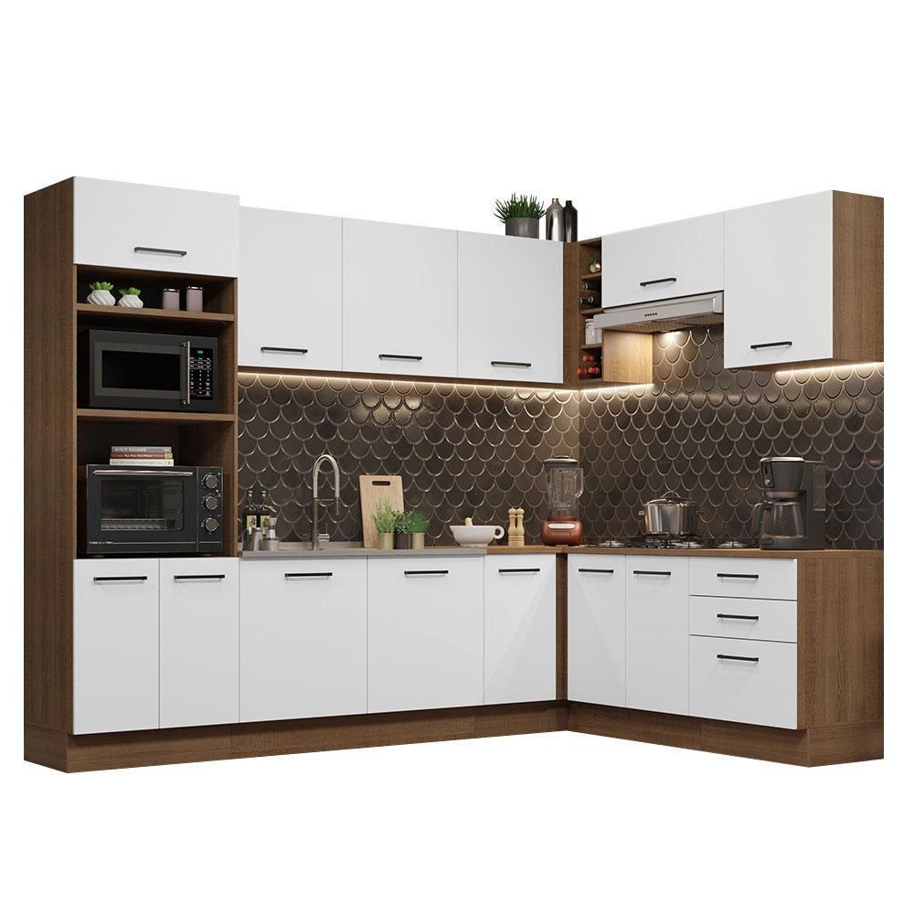 Cozinha Completa 479001 Com Armário E Balcão Rustic/Branco - 10