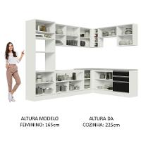 Cozinha Completa 479001 Com Armário E Balcão Branco/Preto - 7