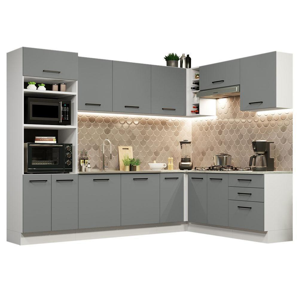 Cozinha Completa 479001 Com Armário E Balcão Branco/Cinza - 10