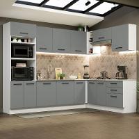 Cozinha Completa 479001 Com Armário E Balcão Branco/Cinza - 1