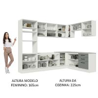 Cozinha Completa 479001 Com Armário E Balcão Branco/Cinza - 7