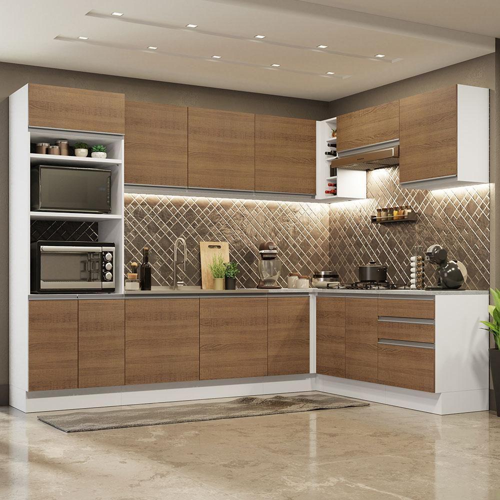 Cozinha Completa 479001 Com Armário E Balcão Branco/Rustic - 1