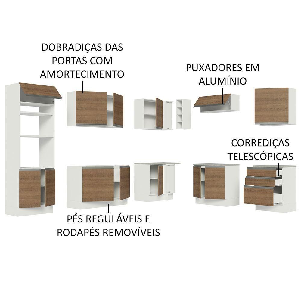 Cozinha Completa 479001 Com Armário E Balcão Branco/Rustic - 8