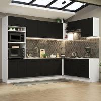 Cozinha Completa 479001 Com Armário E Balcão Branco/Preto - 1