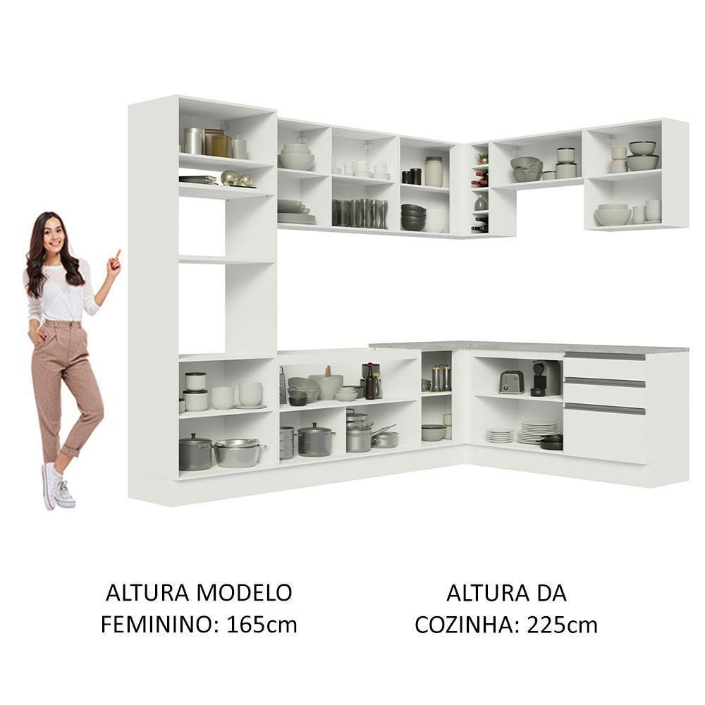 Cozinha Completa 479001 Com Armário E Balcão Branco Branco - 7