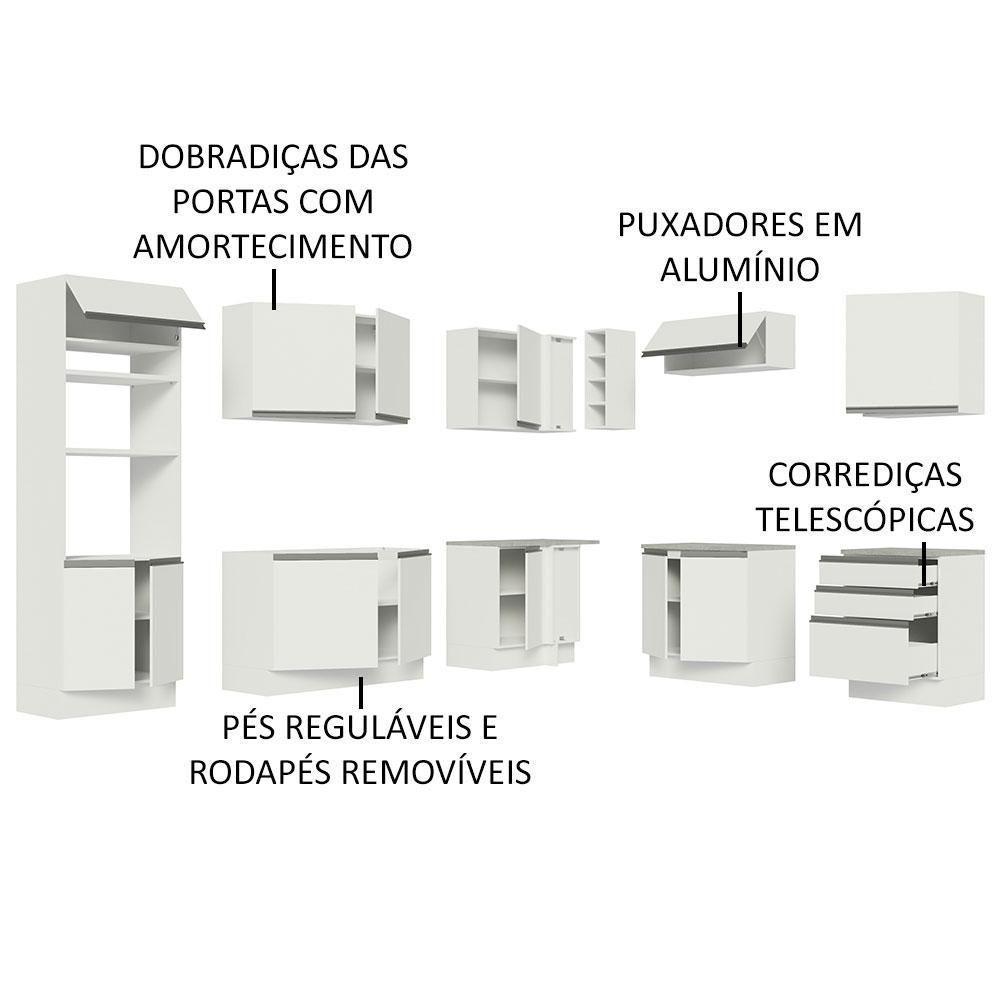 Cozinha Completa 479001 Com Armário E Balcão Branco Branco - 8