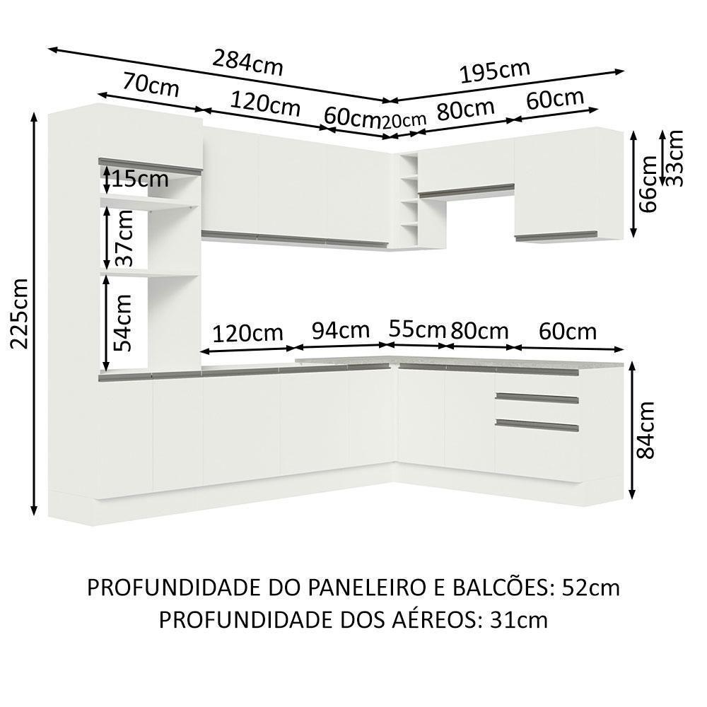 Cozinha Completa 479001 Com Armário E Balcão Branco Branco - 9
