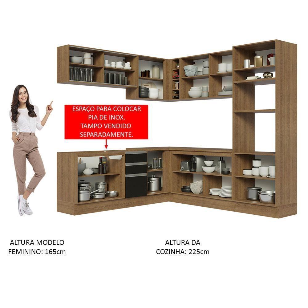 Cozinha Completa 459001 Com Armário E Balcão Rustic/Preto - 8