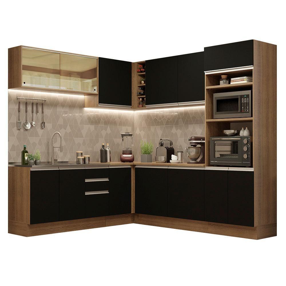 Cozinha Completa 459001 Com Armário E Balcão Rustic/Preto - 10