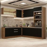 Cozinha Completa 459001 Com Armário E Balcão Rustic/Preto - 1