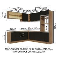 Cozinha Completa 459001 Com Armário E Balcão Rustic/Preto - 9