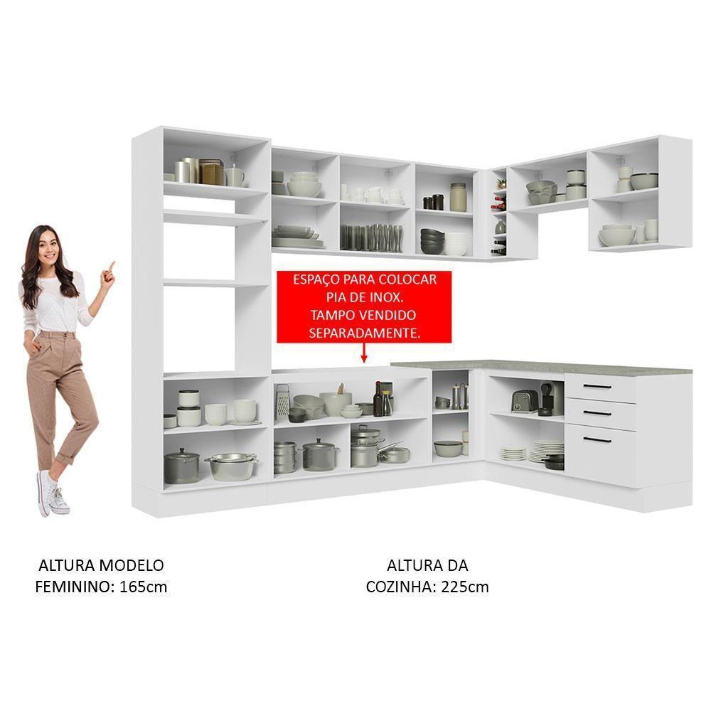 Cozinha Completa 479001 Com Armário E Balcão Branco Branco - 7