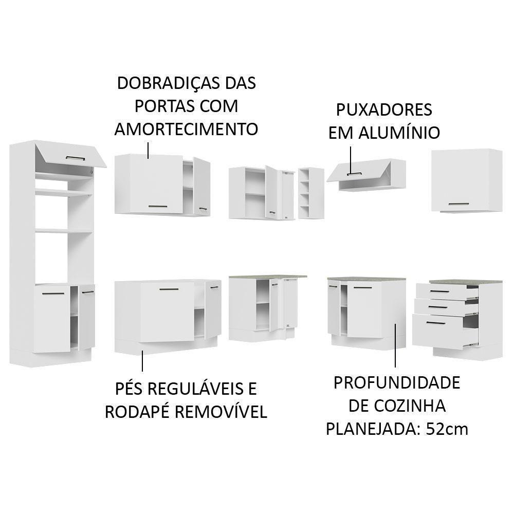 Cozinha Completa 479001 Com Armário E Balcão Branco Branco - 8