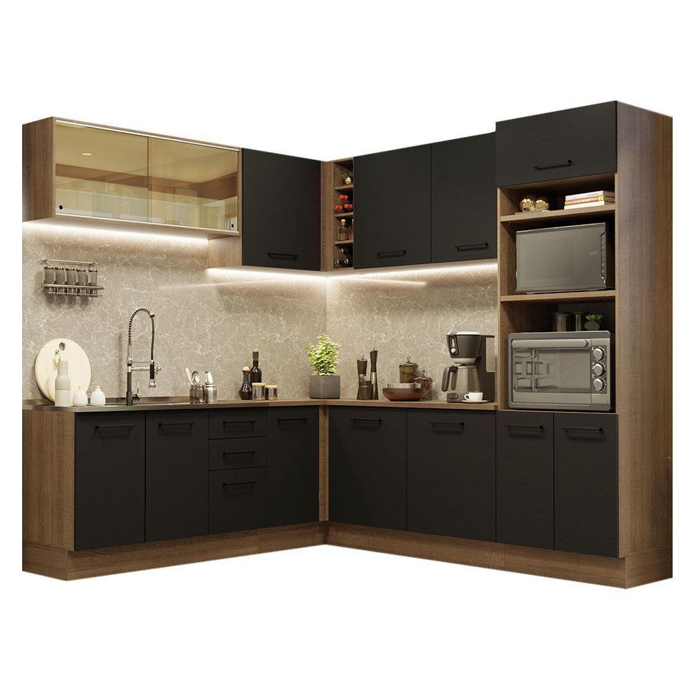 Cozinha Completa 459001 Com Armário E Balcão Rustic/Preto - 10