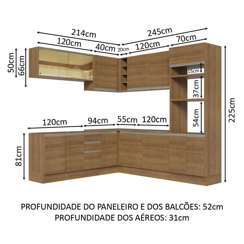 Cozinha Completa 459001 Com Armário E Balcão RusticRustic - 9