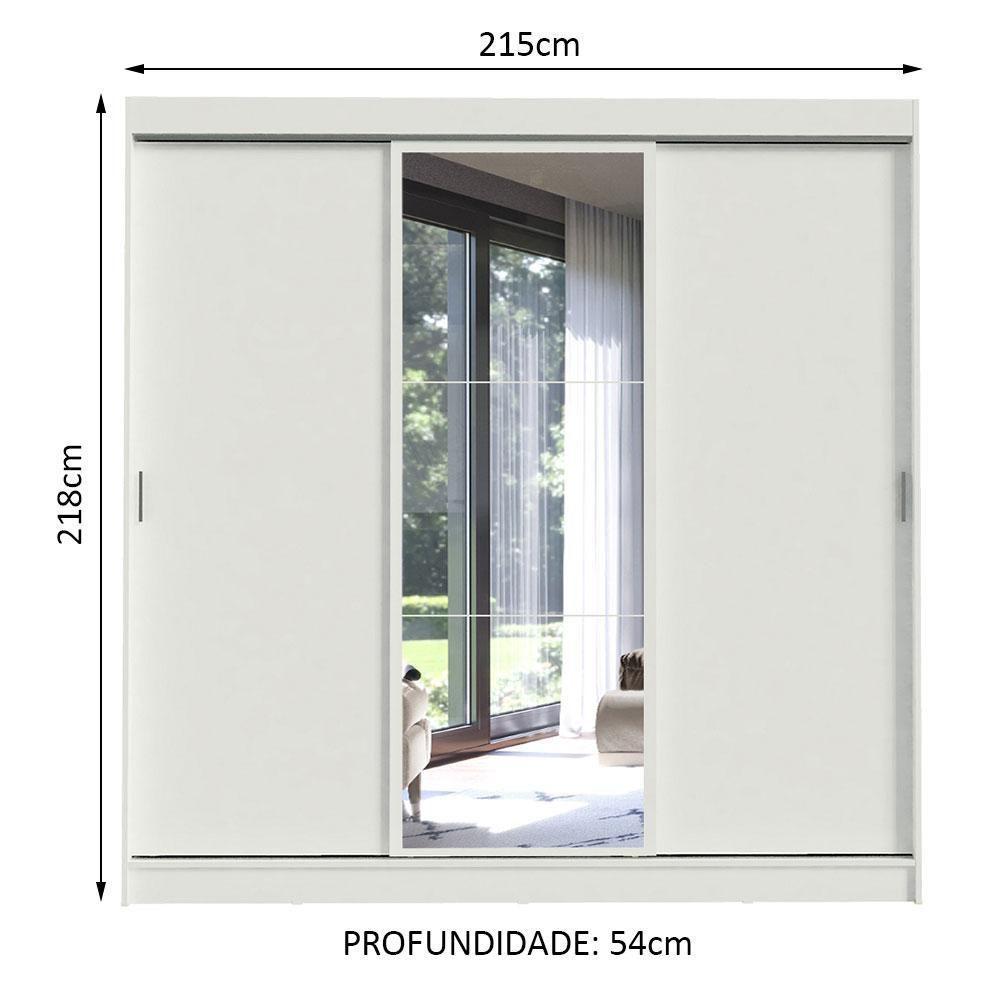 Guarda Roupa Casal Istambul 3 Portas de Correr Madesa - 9