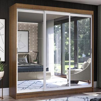 Guarda Roupa Casal Istambul 3 Portas com Espelho Madesa