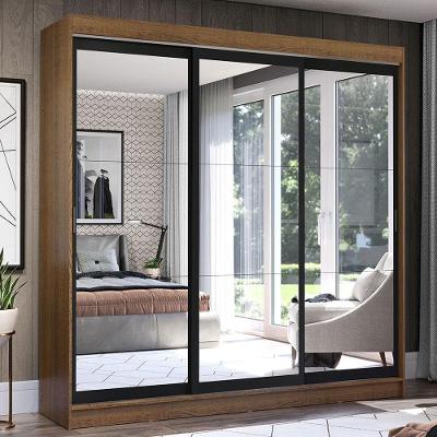 Guarda Roupa Casal Istambul 3 Portas com Espelho Madesa