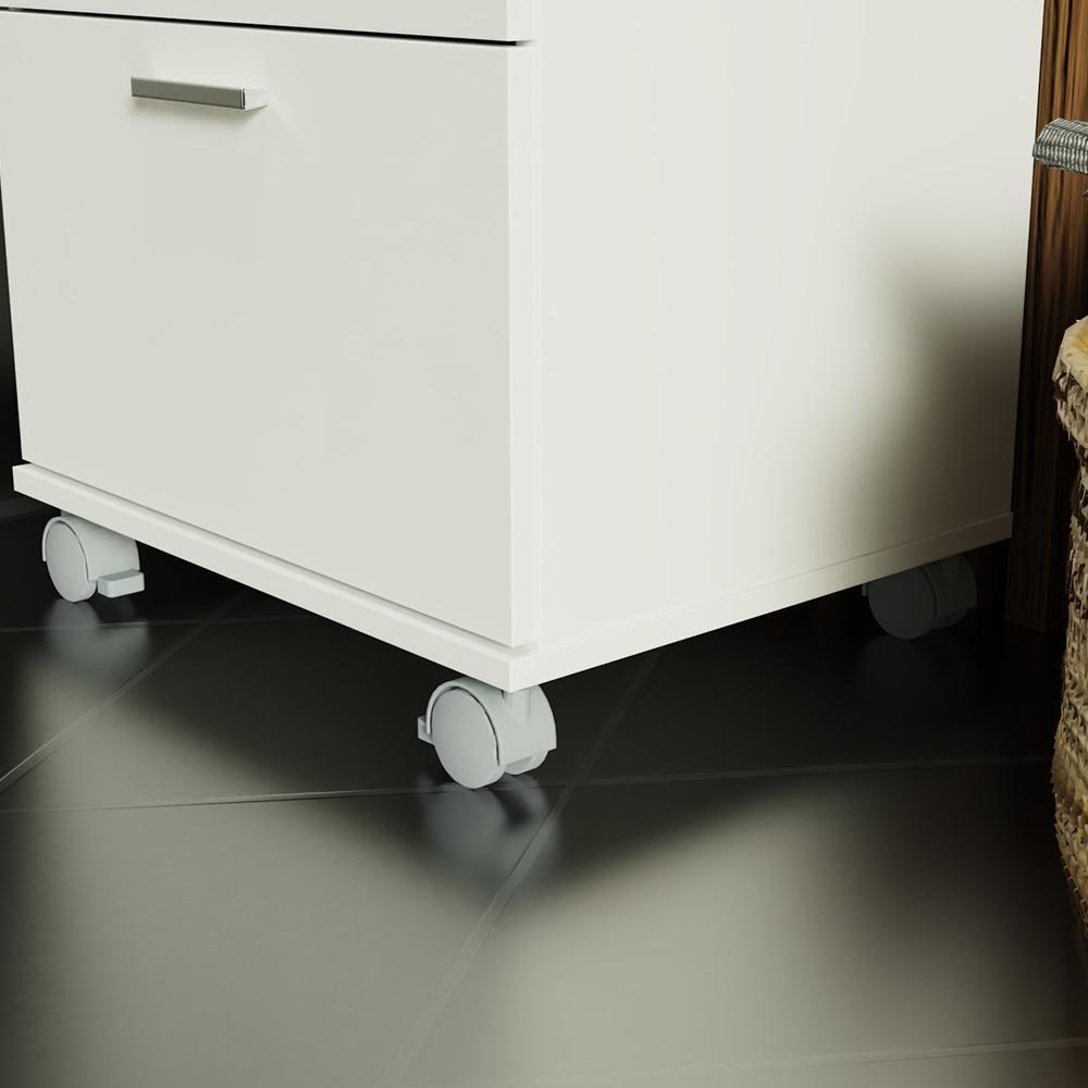Gaveteiro Para Banheiro Branco Com 3 Gavetas E Rodinhas Madesa Branco - 4