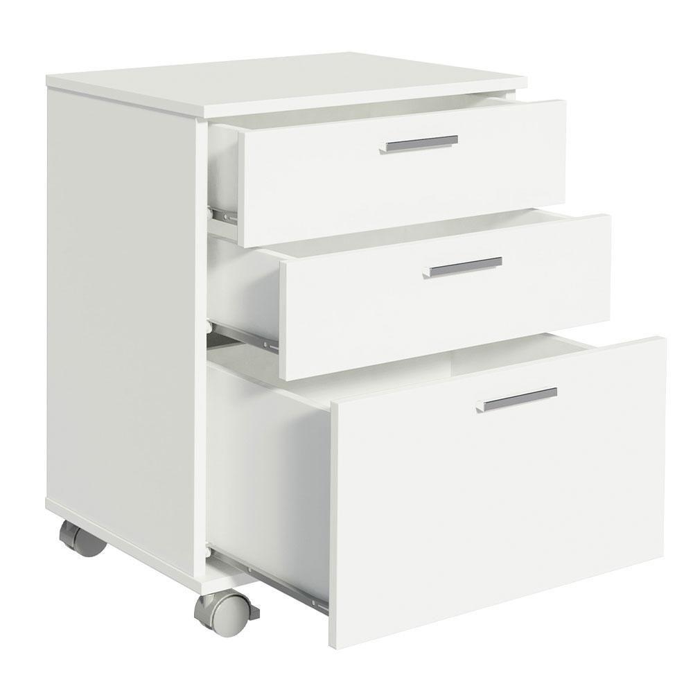 Gaveteiro Para Banheiro Branco Com 3 Gavetas E Rodinhas Madesa Branco - 6