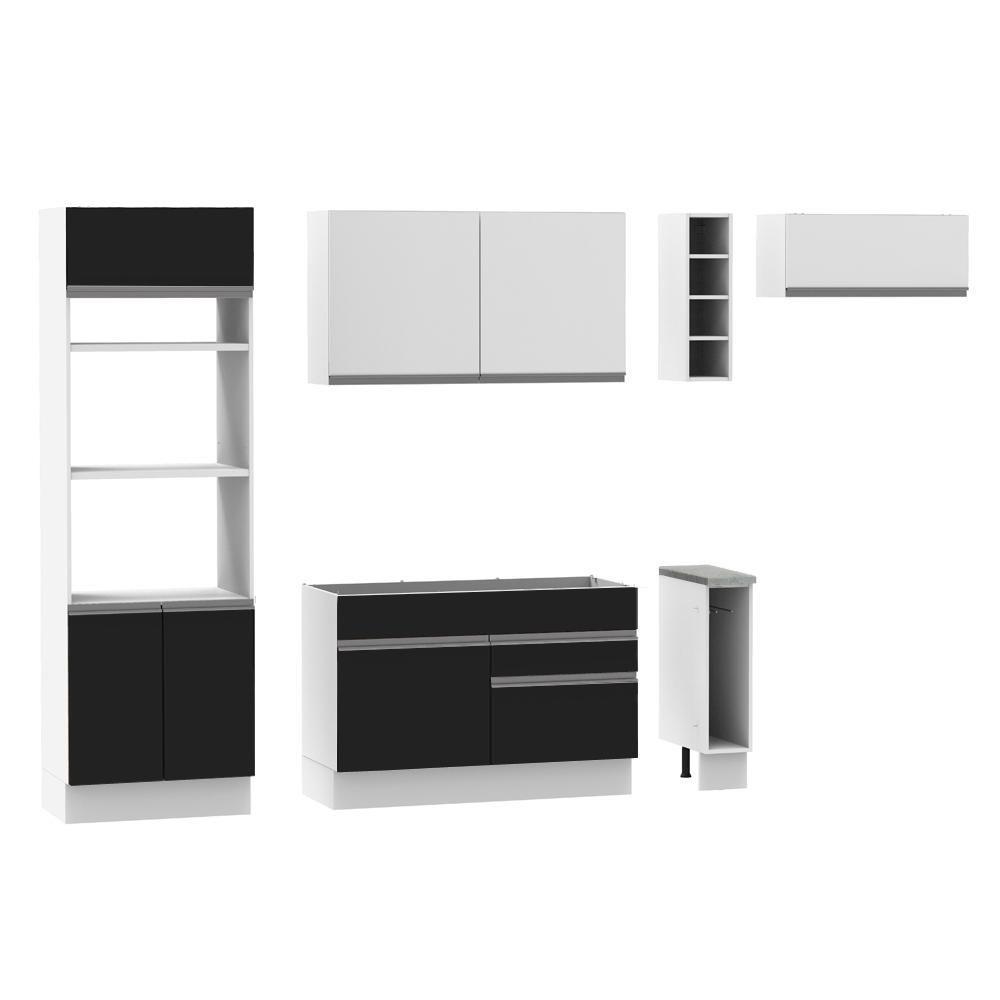 Cozinha Safira com Armário e Balcão sem Tampo e Pia Madesa - 2