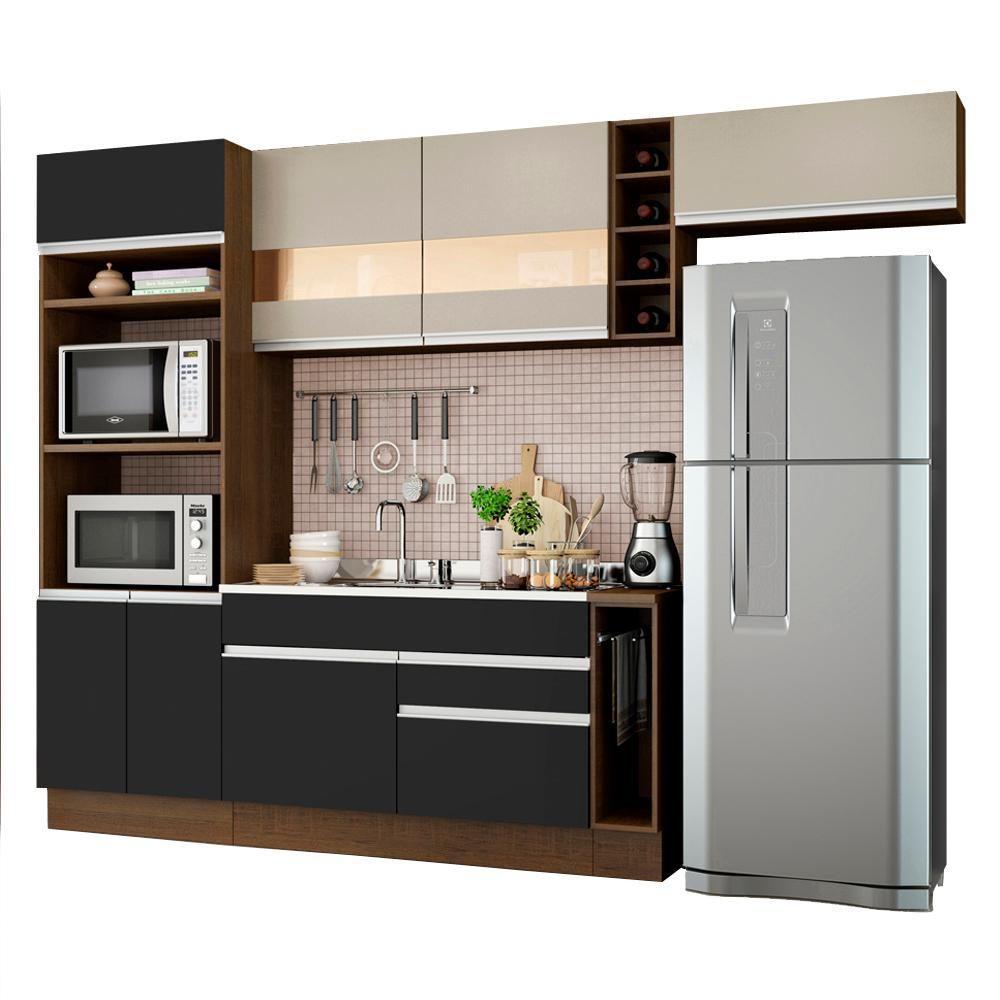 Cozinha Safira com Armário e Balcão sem Tampo e Pia Madesa - 1