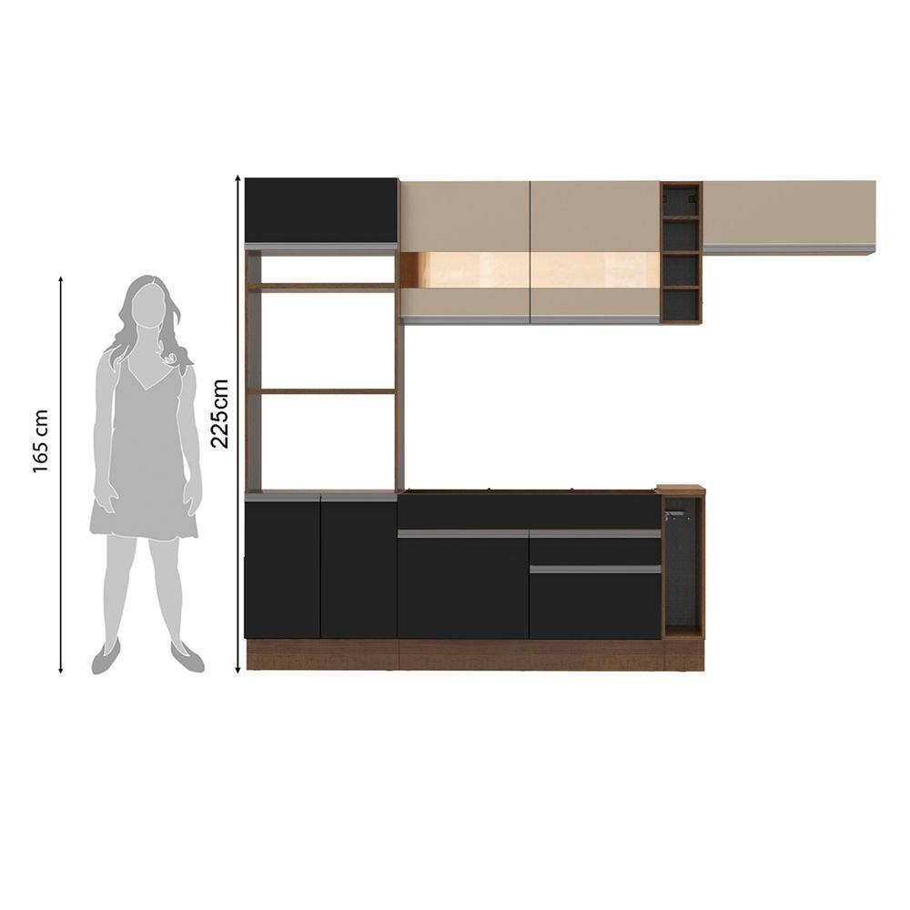 Cozinha Safira com Armário e Balcão sem Tampo e Pia Madesa - 5