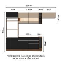 Cozinha Safira com Armário e Balcão sem Tampo e Pia Madesa - 11