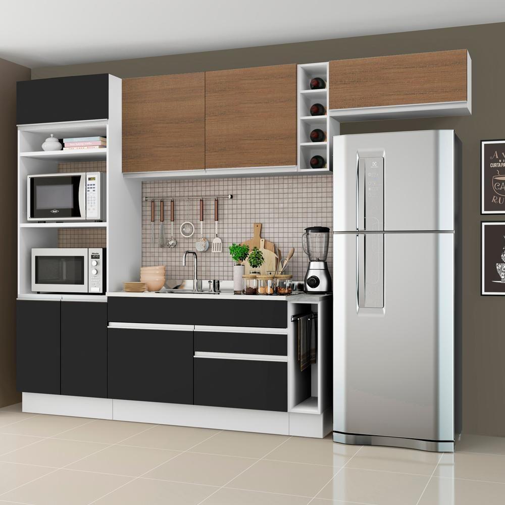 Cozinha Safira com Armário e Balcão sem Tampo e Pia Madesa - 1