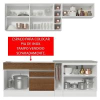 Cozinha Parma com Armário e Balcão sem Tampo e Pia Madesa