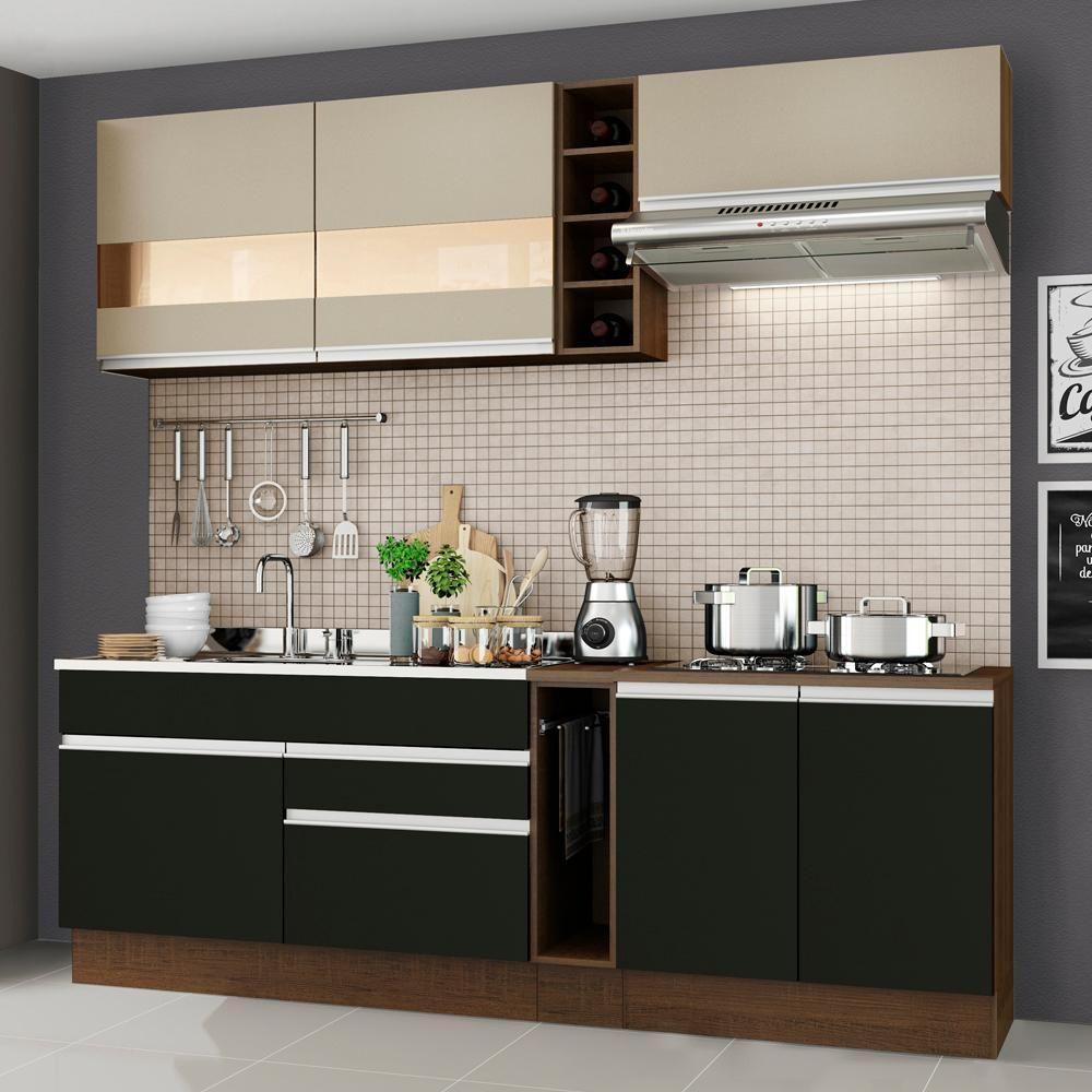 Cozinha Parma com Armário e Balcão sem Tampo e Pia Madesa - 10