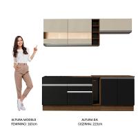 Cozinha Parma com Armário e Balcão sem Tampo e Pia Madesa - 5